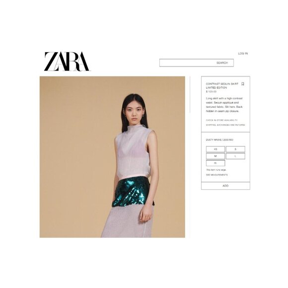NEW Zara | Contrast Sequined Midi Skirt - Picture 3 of 15